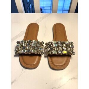 Madden Girl by Steve Madden Sandals Size 8.5 Modern Boho Chic Rhinestone Flats